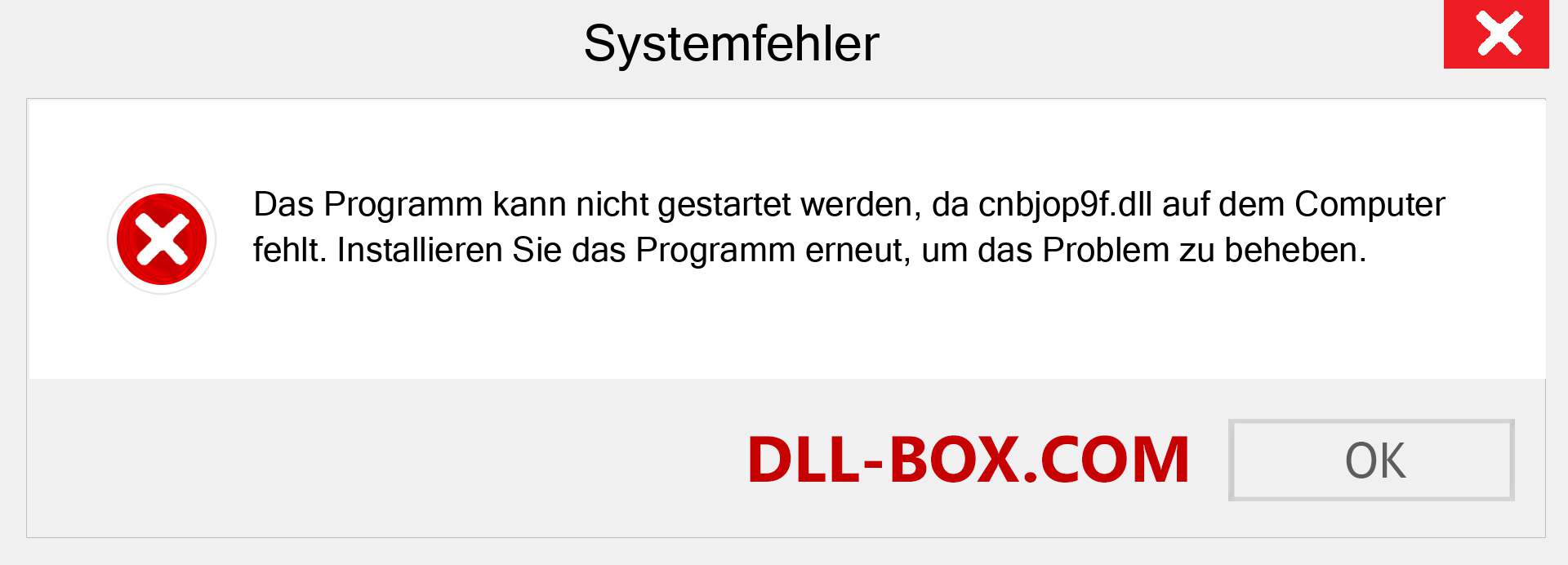 cnbjop9f.dll-Datei fehlt?. Download für Windows 7, 8, 10 - Fix cnbjop9f dll Missing Error unter Windows, Fotos, Bildern